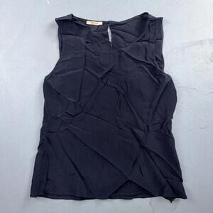 Santorelli Women Black Sleeveless Blouse Top Small Italy Basic Navy Italy